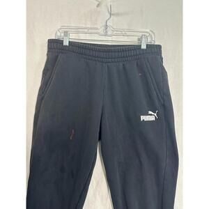 Puma Men’s Sweatpants Black Size L Logo Joggers – Stains